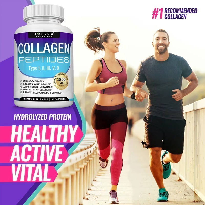 NEW Premium Collagen Peptides 1800 MG Hydrolyzed Anti-Aging – Types I,II,III,V,X