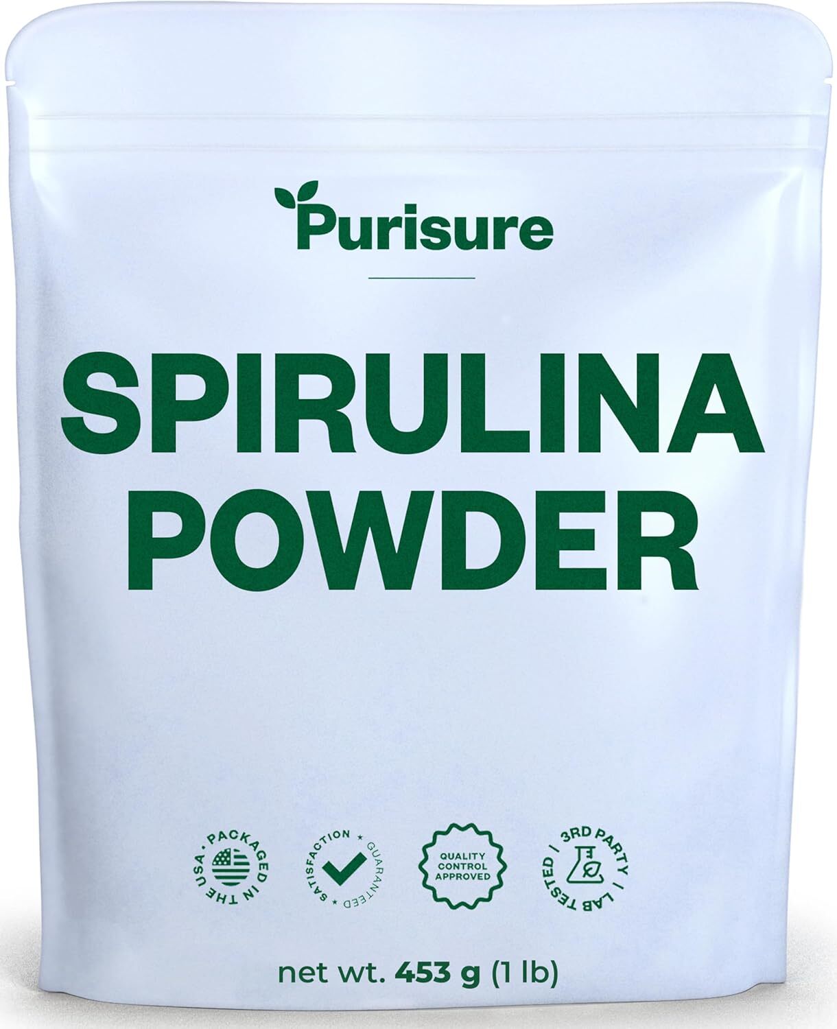 Purisure Spirulina Powder 453g, Pure Spirulina Algae Superfood 151 Servings