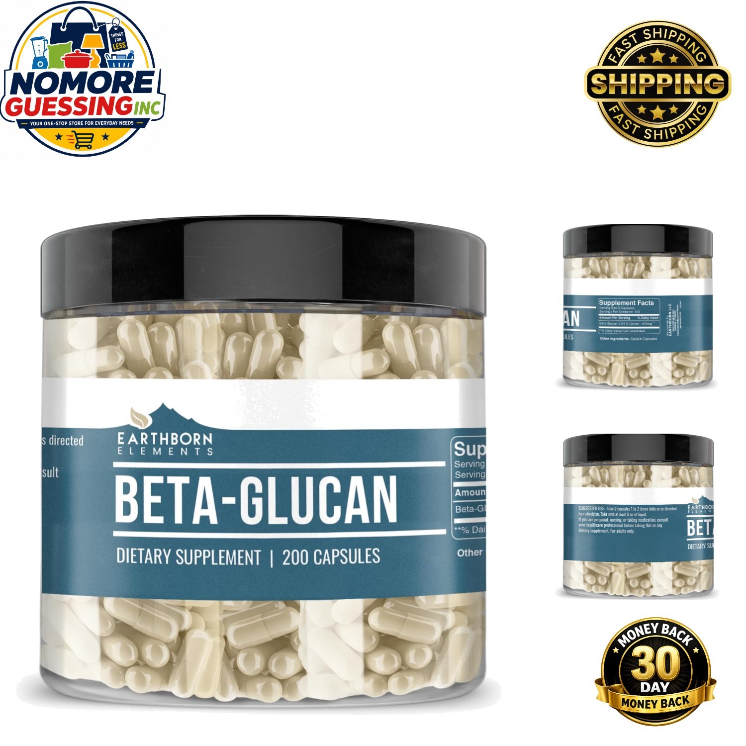 Gluten-Free Beta Glucan – 200 Capsules for Peak Health Support, No Additives