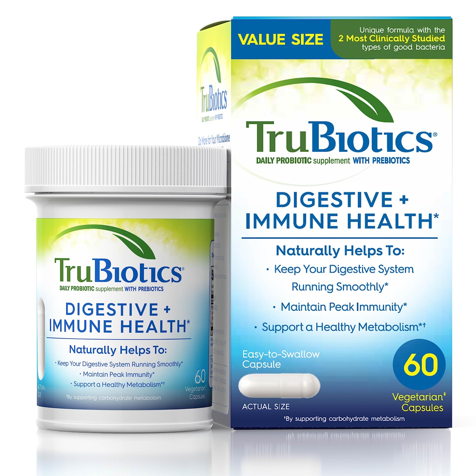 Probiotics for Digestive Health, Immune Support, Bloating Relief, 60 Capsules