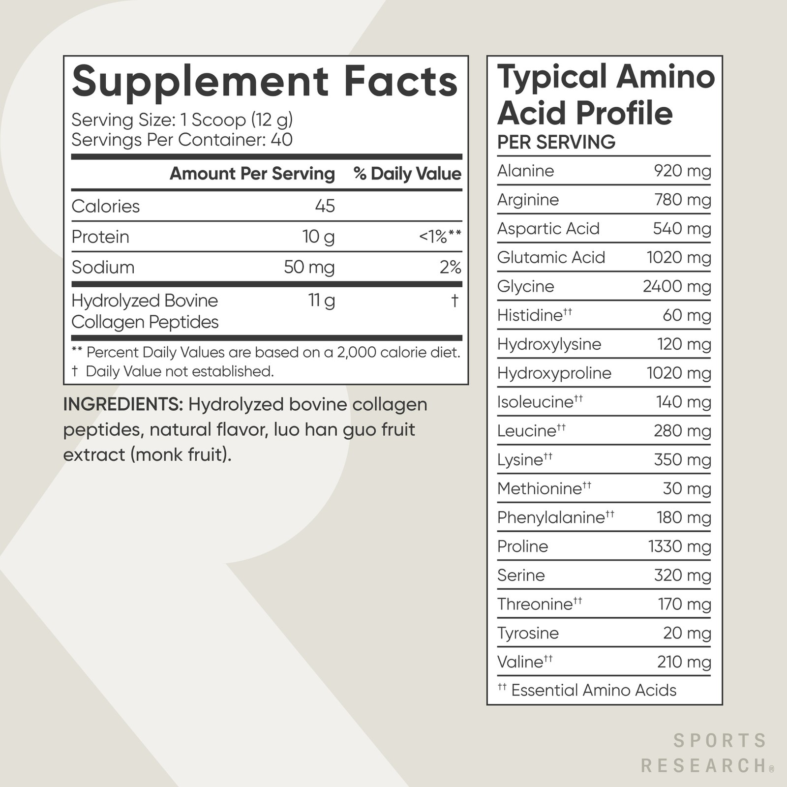 Collagen Peptides Vanilla Bean Hydrolyzed for Healthy Skin & Joints 16.89oz