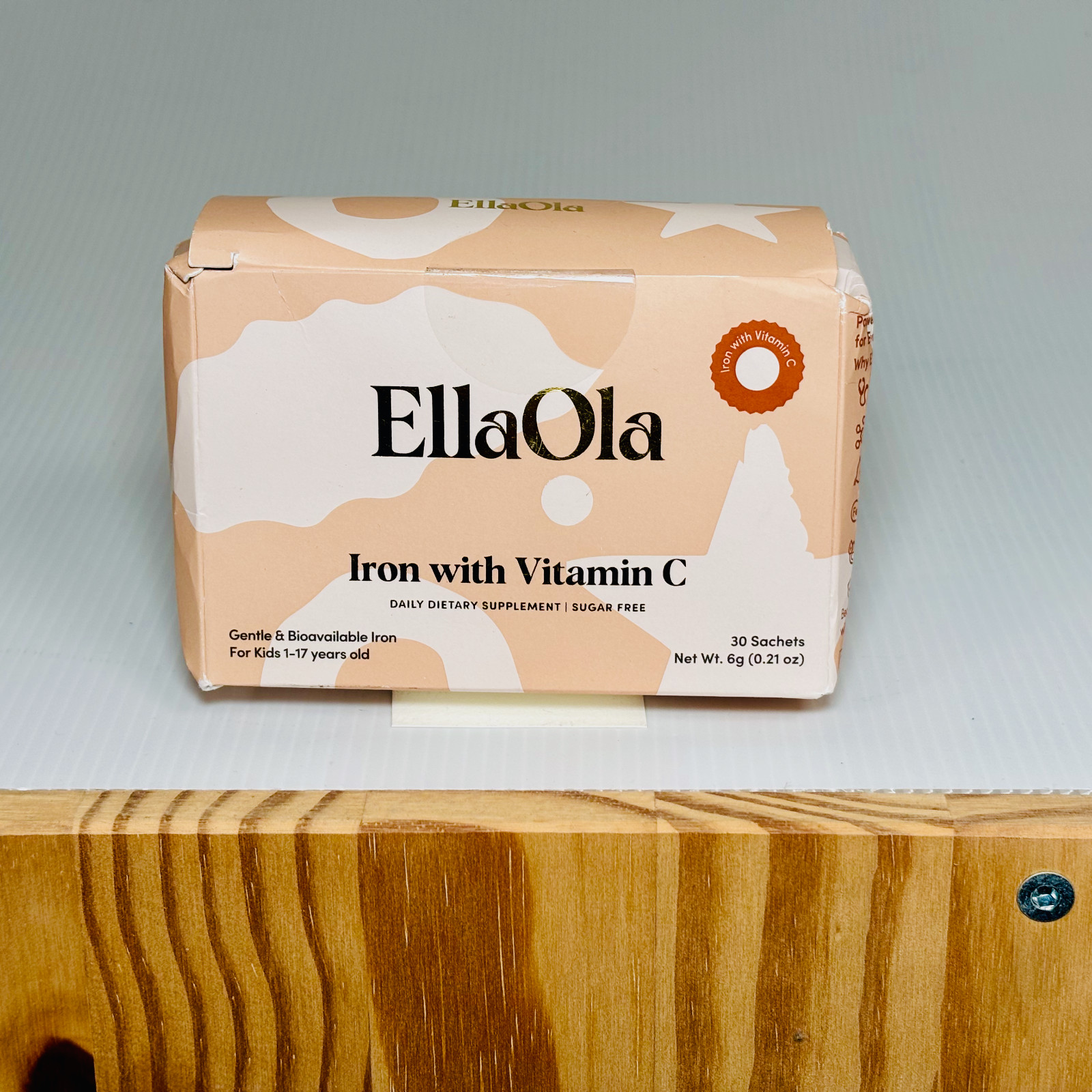 EllaOla Iron with Vitamin C 30 Sachets Drink Powder for Kids + Teens Exp 07/27