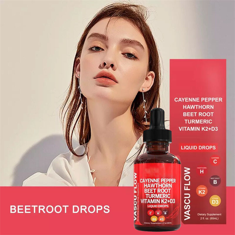 Nutra Cayenne Turmeric Vascu Pepper Flow Beet Root Liquid Vitamin Hawthorn Drops