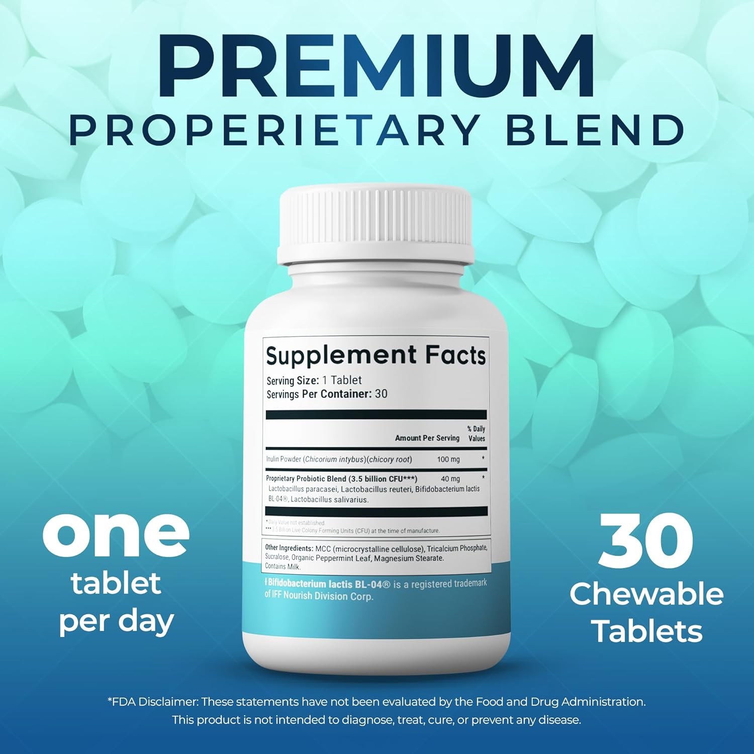 Oral Health Probiotic Chewable Tablets – Supports dental health and fresh breath