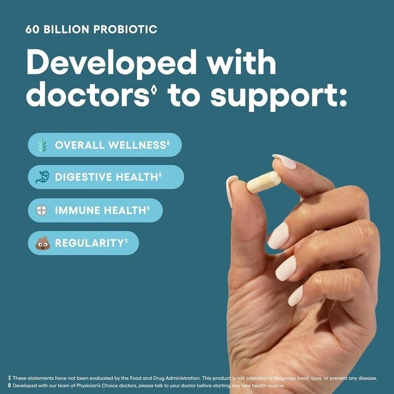 60 Billion CFU Probiotics with Prebiotics Gut Health Immune Support Digestive Su
