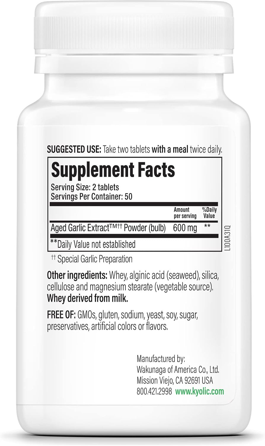 Aged Garlic Extract™, Cardiovascular Health, Original, Formula 100, 100 Tablets