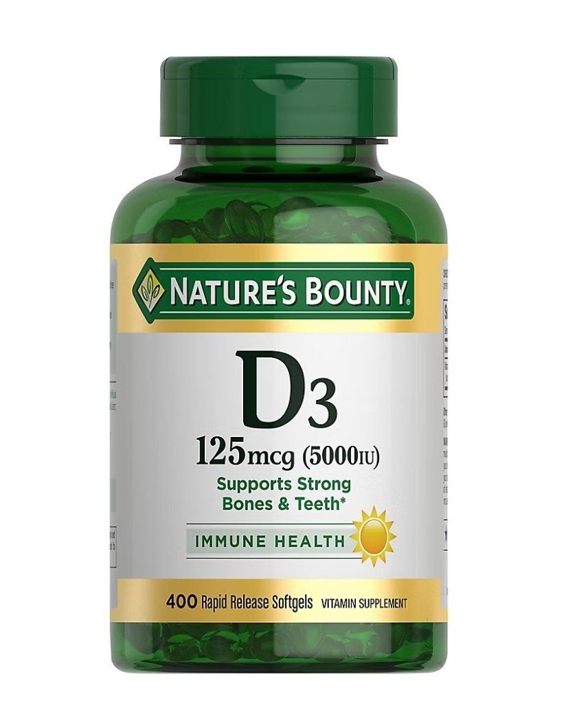 Nature’s Bounty VITAMIN D3 5000IU, 400 Softgels Exp 12/2026+