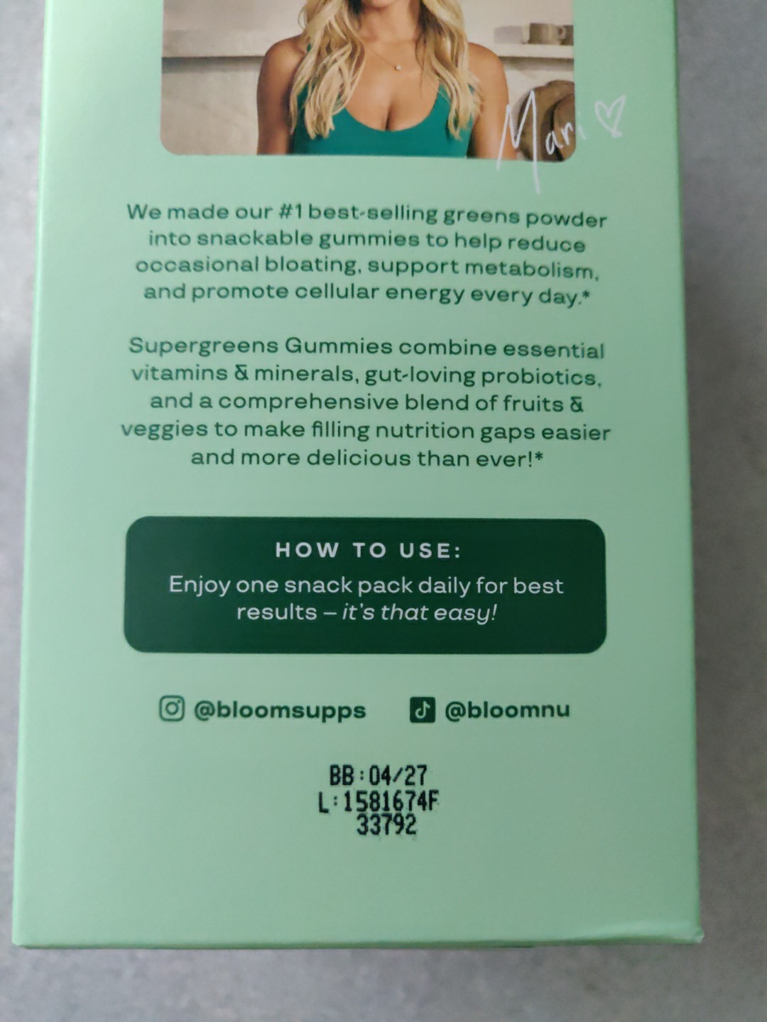 Bloom Supergreens Gummies Strawberry Kiwi 12pks ea Exp 4/27 – New & Sealed