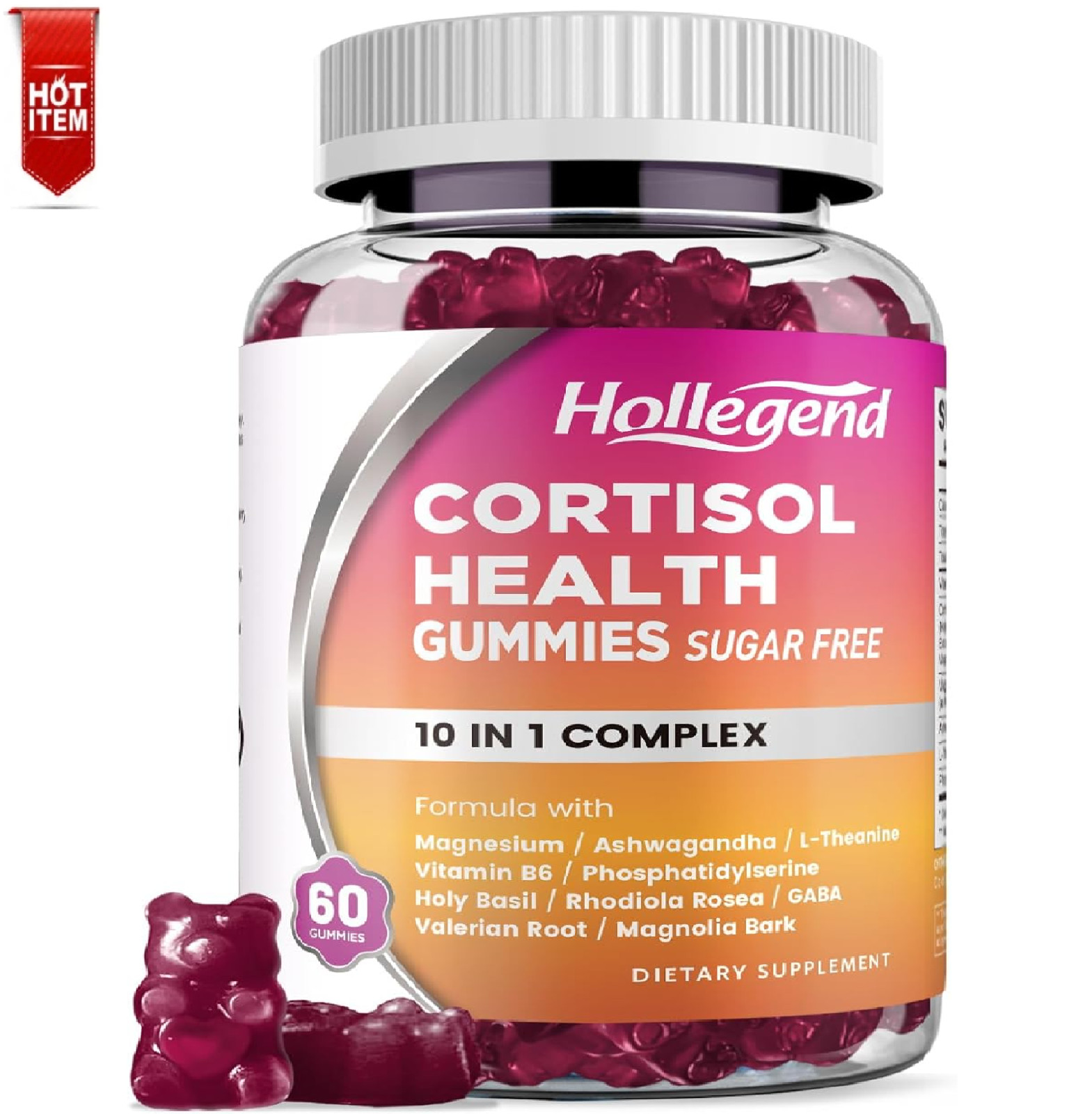 Cortisol Supplements for Women Men, Cortisol Gummies with Ashwagandha, Magnesium