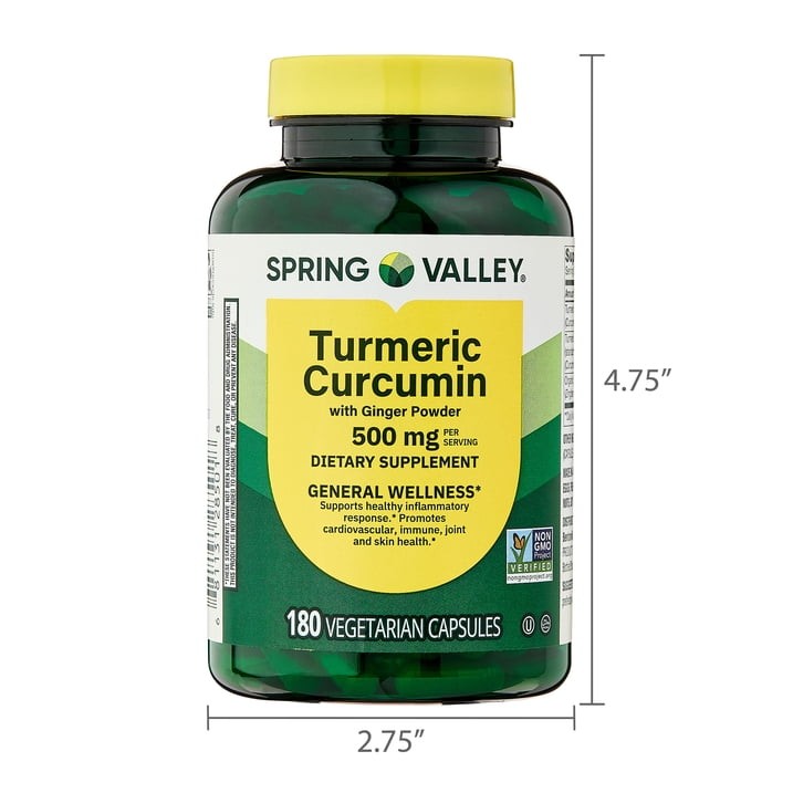 Spring Valley Turmeric Curcumin with Ginger 500 mg 180 Count