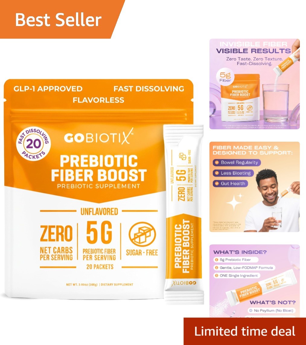 Plant-Based Prebiotic Fiber Powder for Digestive & Gut Health — Unflavored, ,…