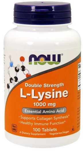 NOW Foods L-Lysine, Double Strength, 1000 mg, 100 Tablets