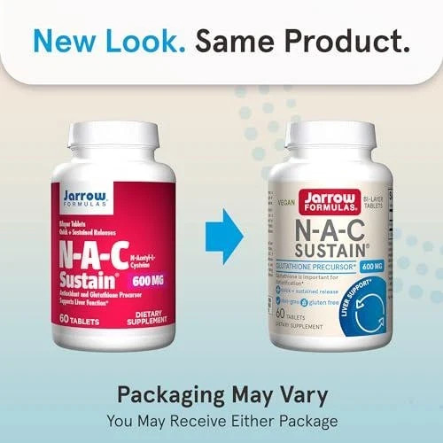 Jarrow Formulas N-A-C Sustain 600 mg, Dietary Supplement, Amino Acid Support for