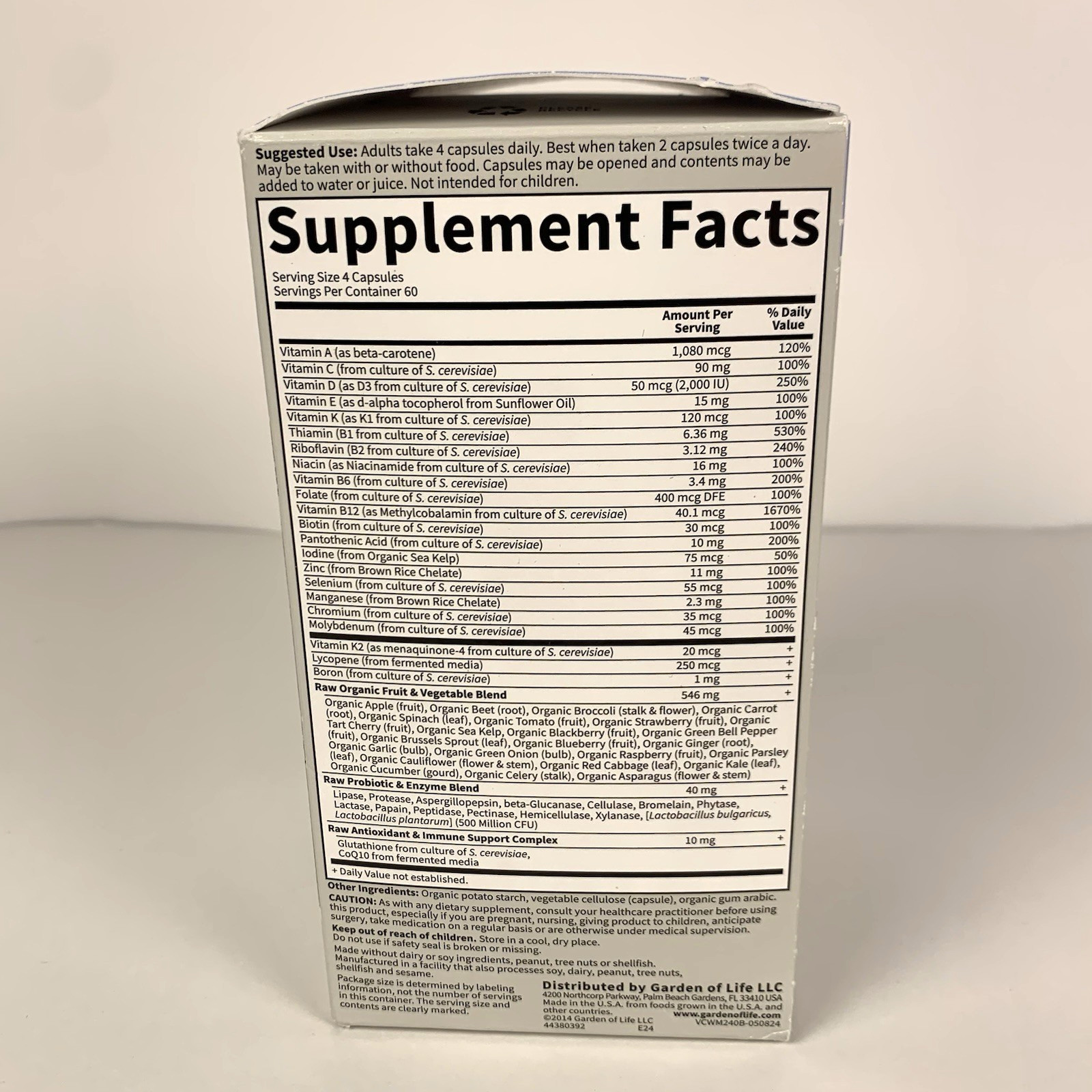 Garden of Life Vitamin Code 50 & Wiser Men Multivitamin 240ct NEW Exp. *05/2026*