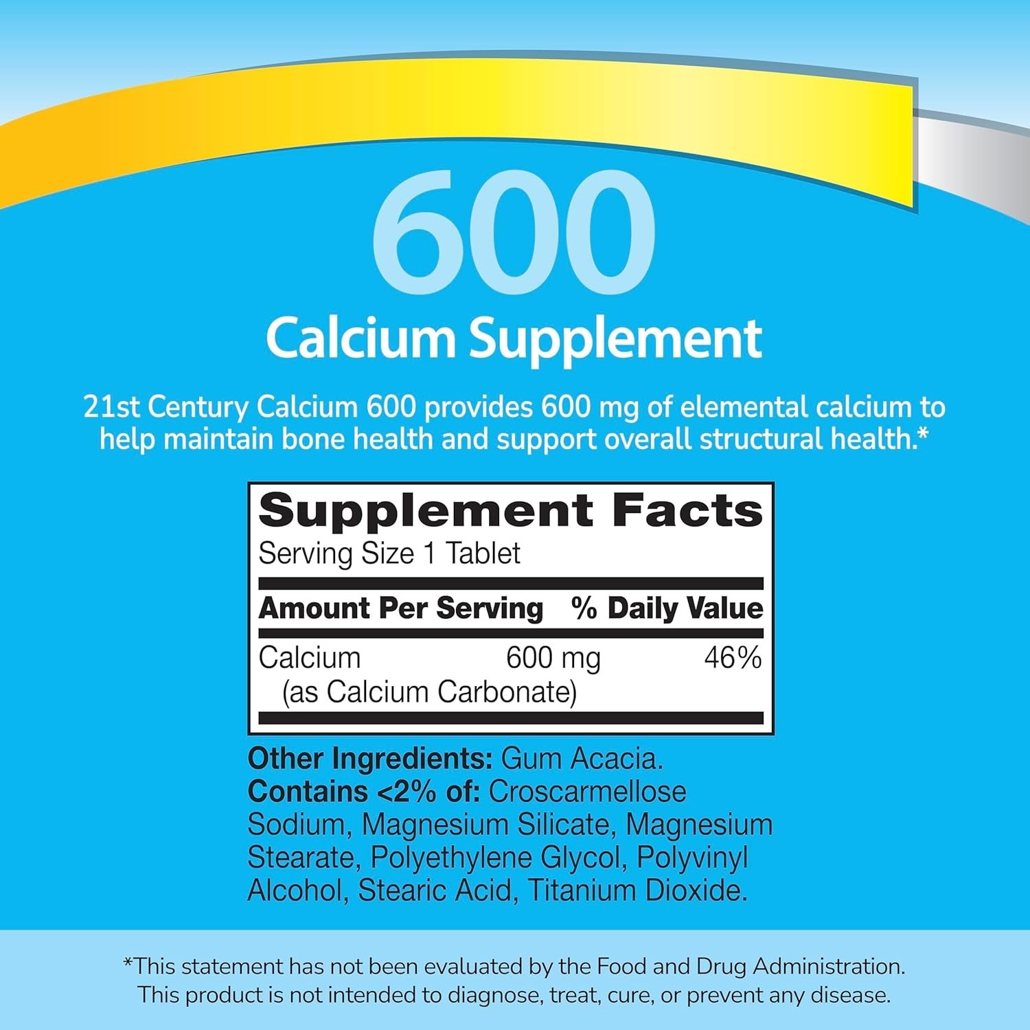 Gluten-Free Calcium 600 mg – 400 Tablets for Strong Bones & Active Lifestyles