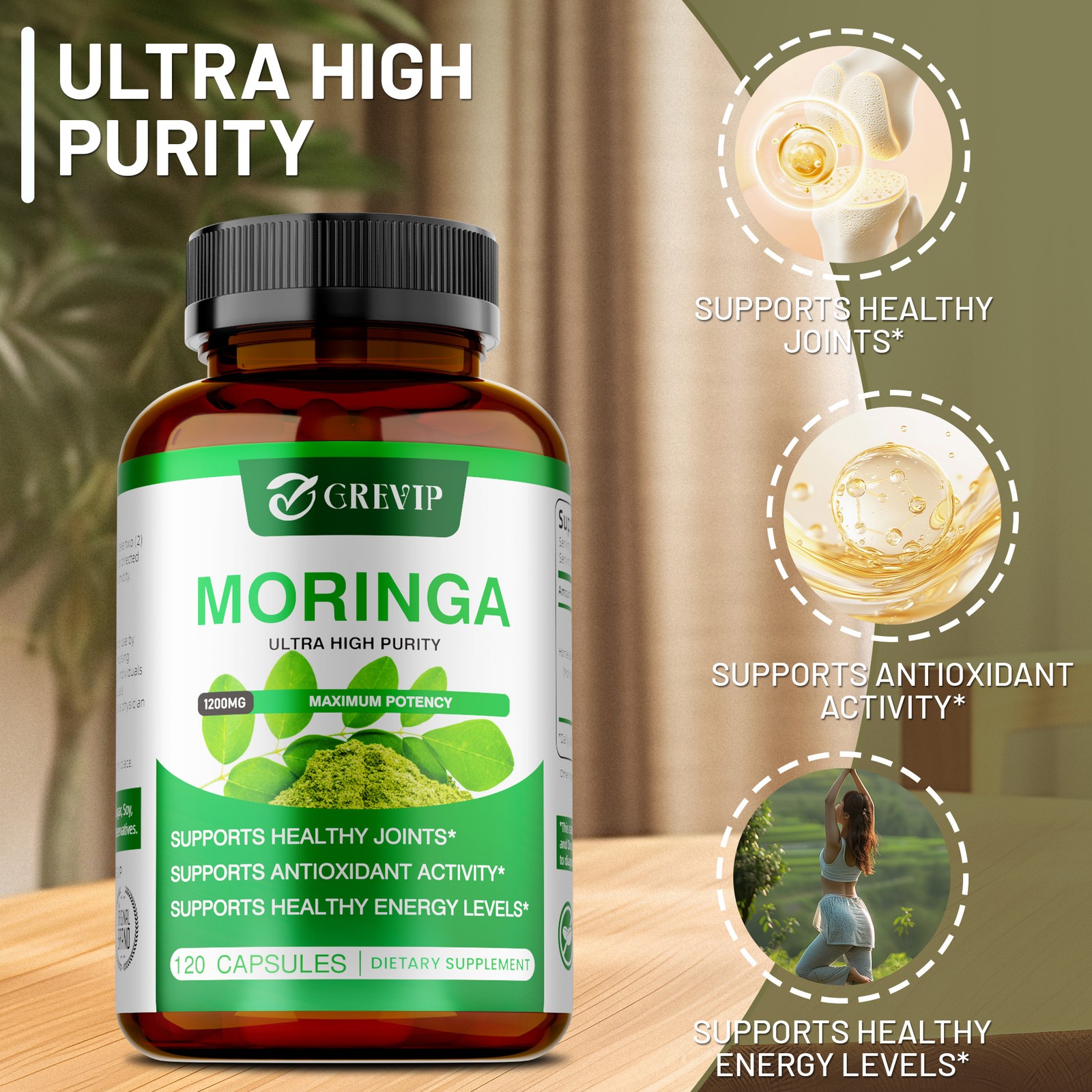 Moringa 120pcs – Supports Immunity, Healthy Skin, Joints, Hair, Metabolism