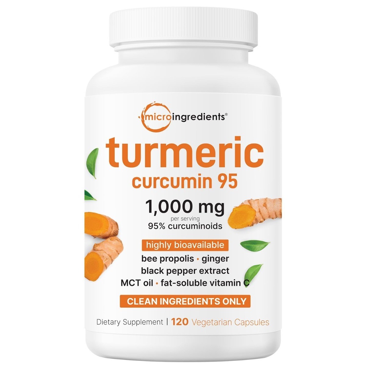 Pure Turmeric Curcumin 1000mg–95% Curcuminoids with Black Pepper,120 Veggie Caps