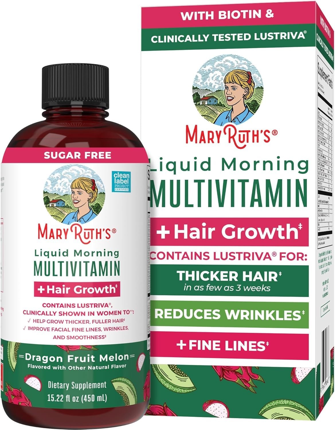 MaryRuth’s Liquid Multivitamin + Hair Growth | Biotin 15.22 Fl Oz (Pack of 1)