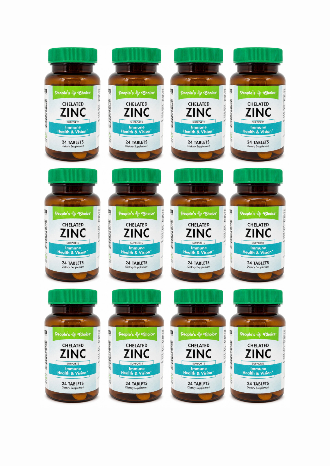 People’s Choice Chelated Zinc 24 Tablets 12 Pack Immune Health & Vision