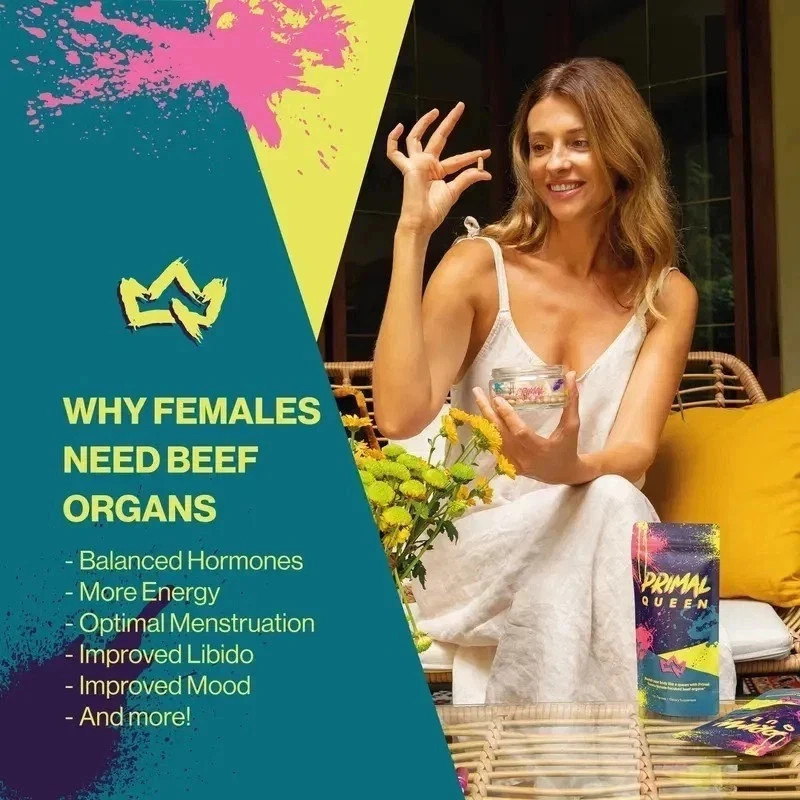 3PCS Primal Queen Supplement for Women 60 CountsBeef Organ Free Shipping !