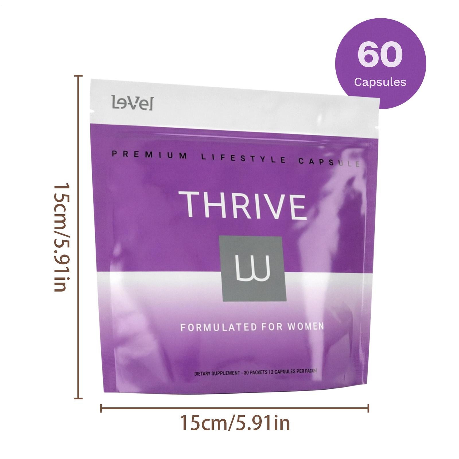 3 Pack Le-Vel Thrive Women Premium Lifestyle Capsules Total 180 Count Nutrient S