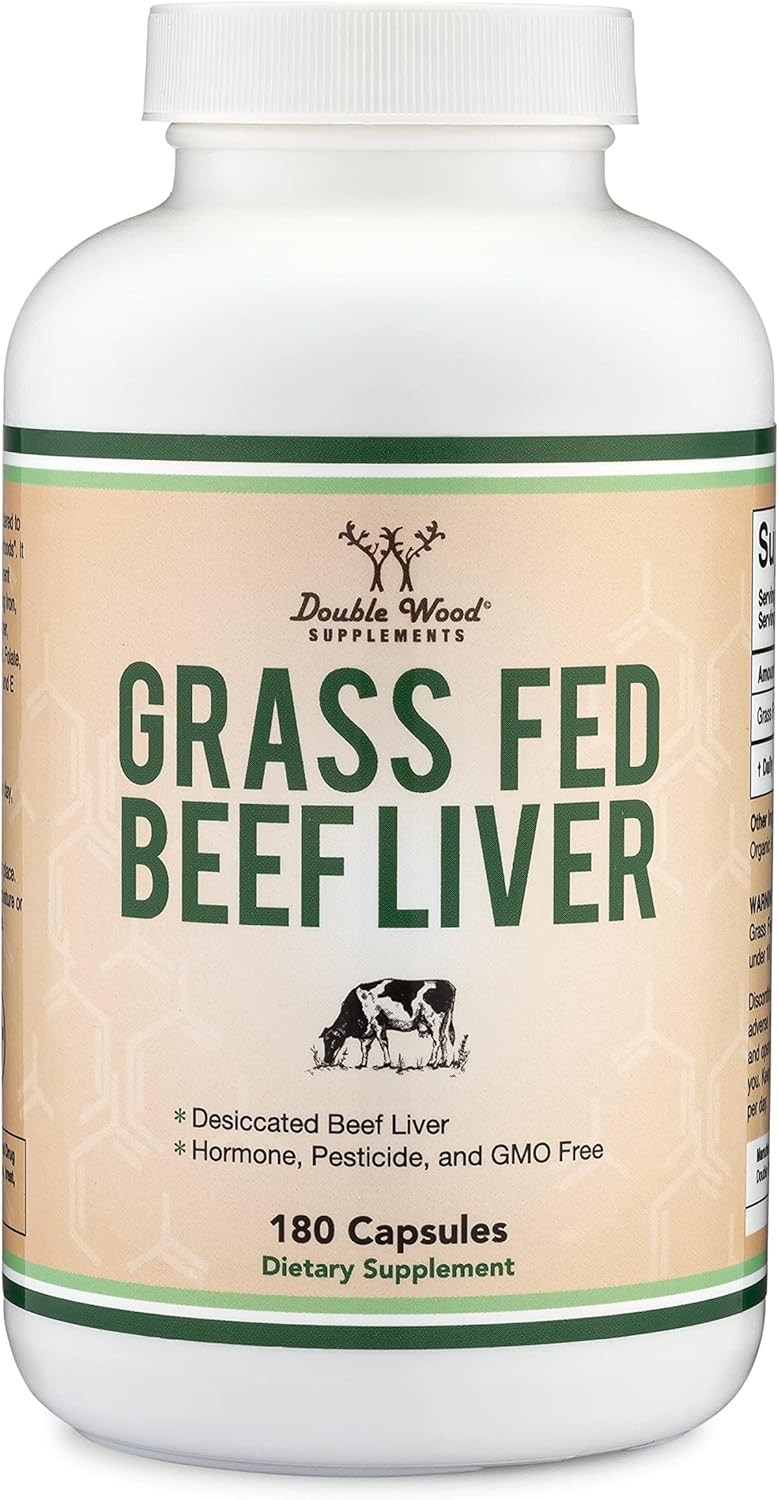 Beef Liver Capsules (1,000mg of Grass Fed, Desiccated per…
