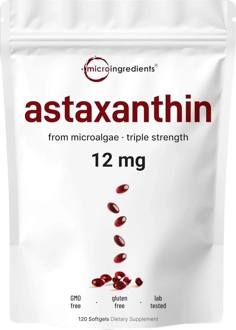 Astaxanthin 120 Softgels 12mg – Aids Eye Health & Joint Health Premium