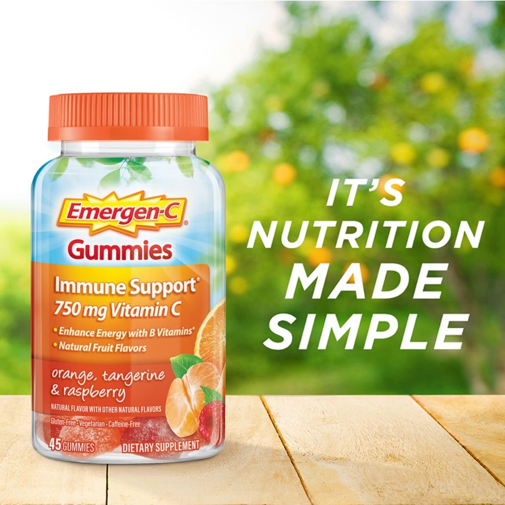 Vitamin C Immune Support Gummies – Orange, Tangerine & Raspberry – 45ct: Dietary
