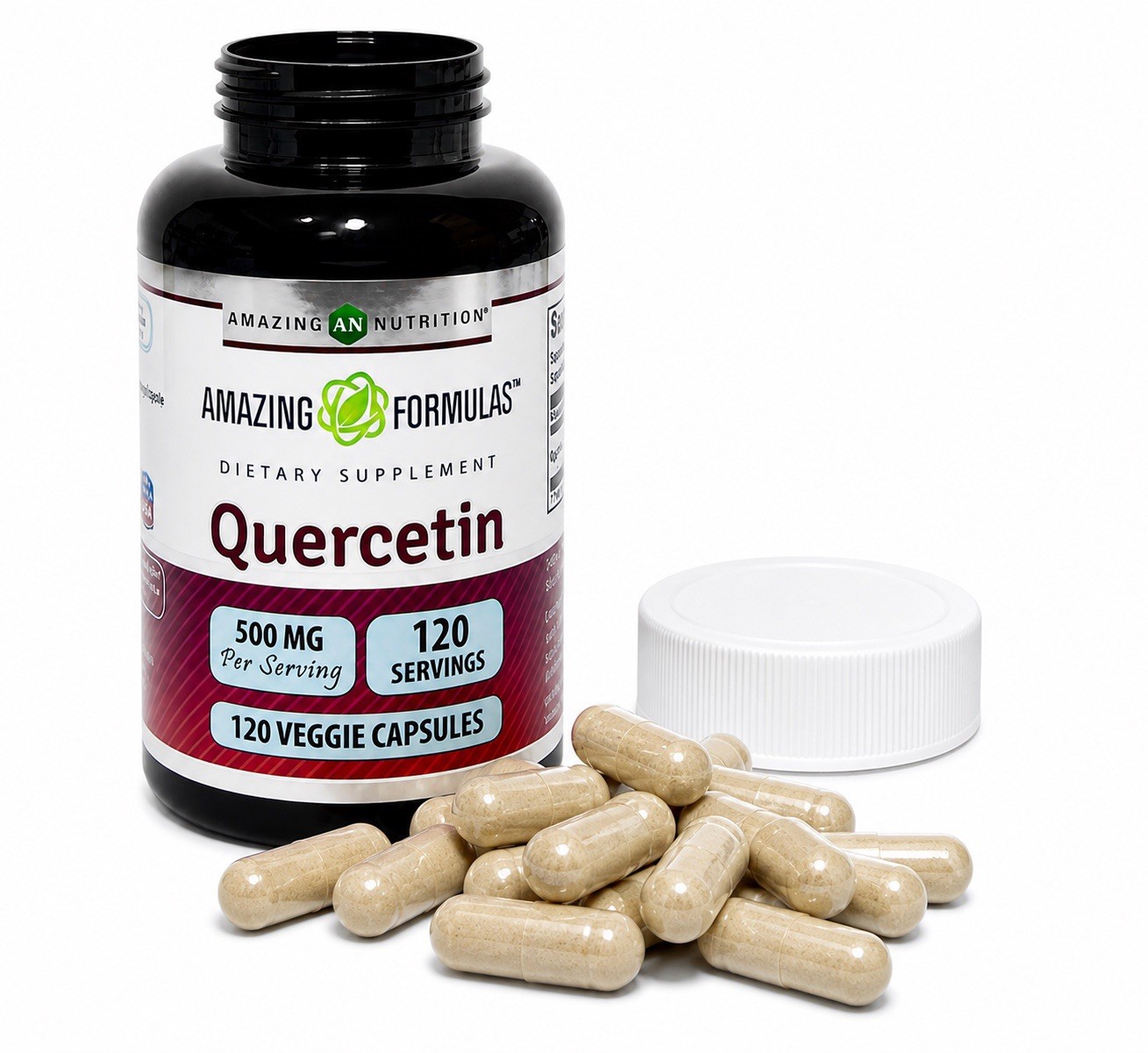 Amazing Formulas Quercetin 500 mg 120 Veggie Capsules Dietary Supplement✅2 PACK