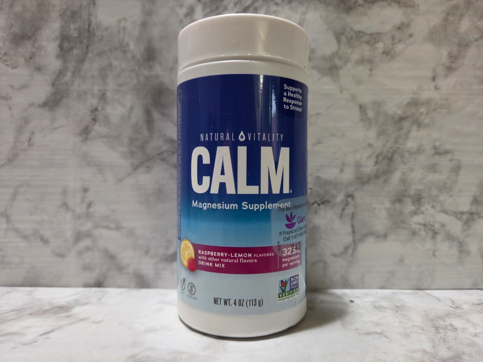 Natural Vitality Calm Magnesium Raspberry-Lemon Drink Mix 4 OZ 8/2027