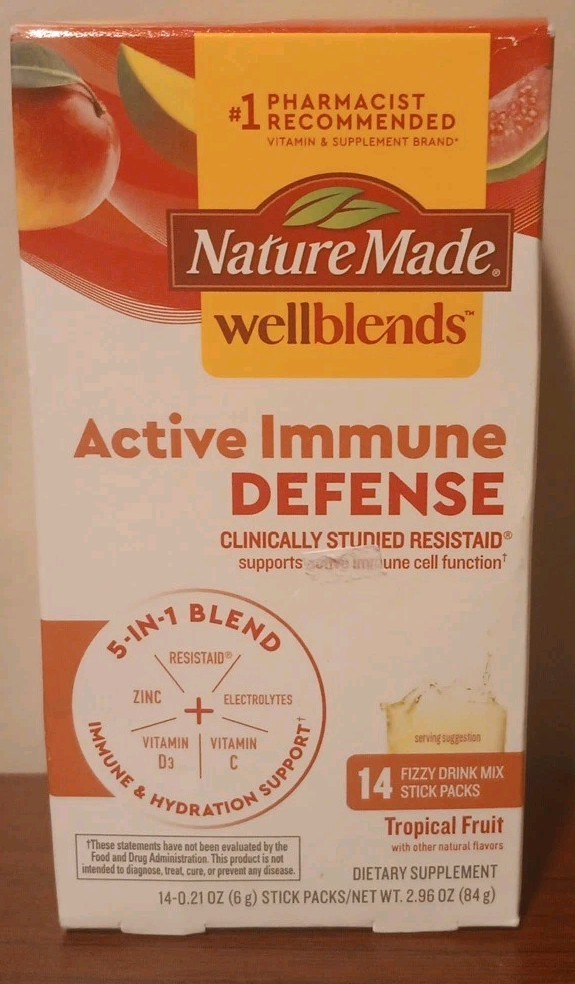 Nature Made Wellblends Active Immune Defense Fizzy Drink Mix Exp 01/2025