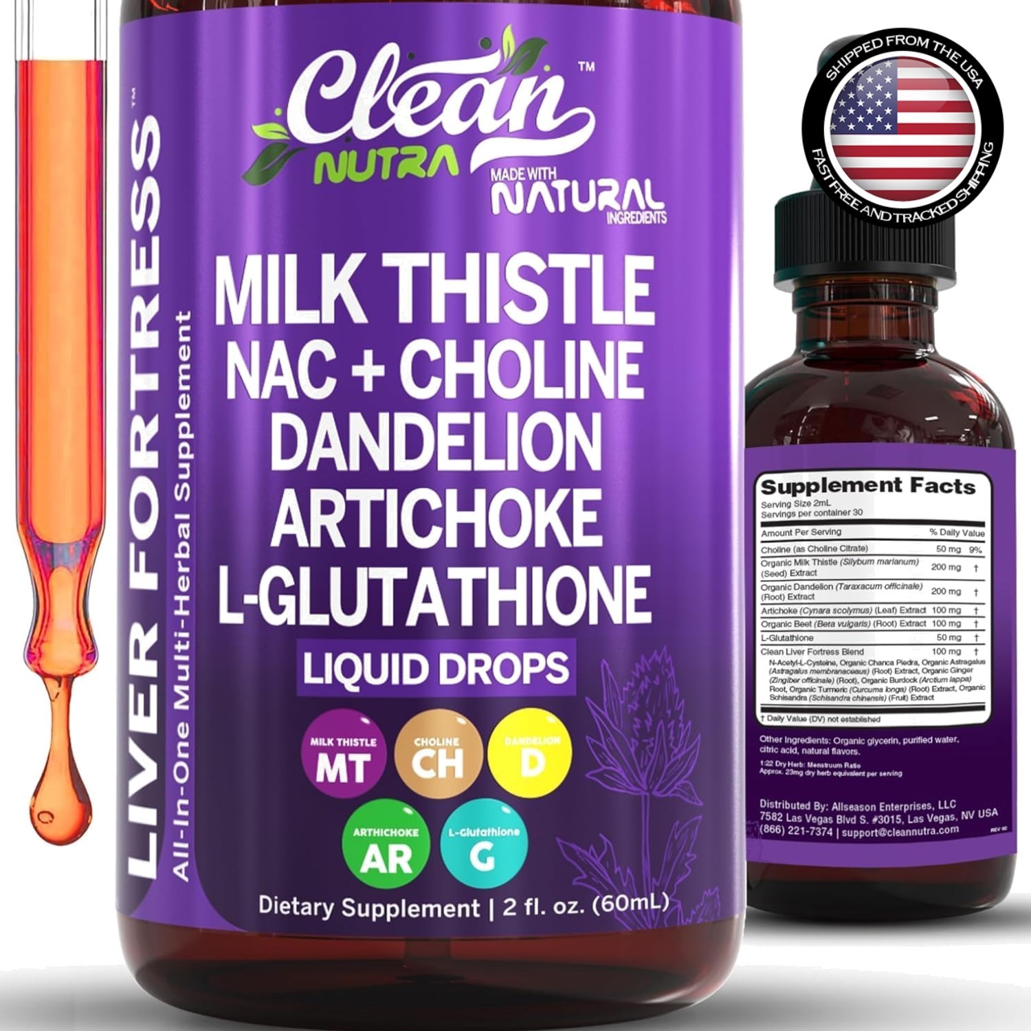 All-In-One Liver Support Supplement with Milk Thistle & N-Acetyl Cysteine Drops