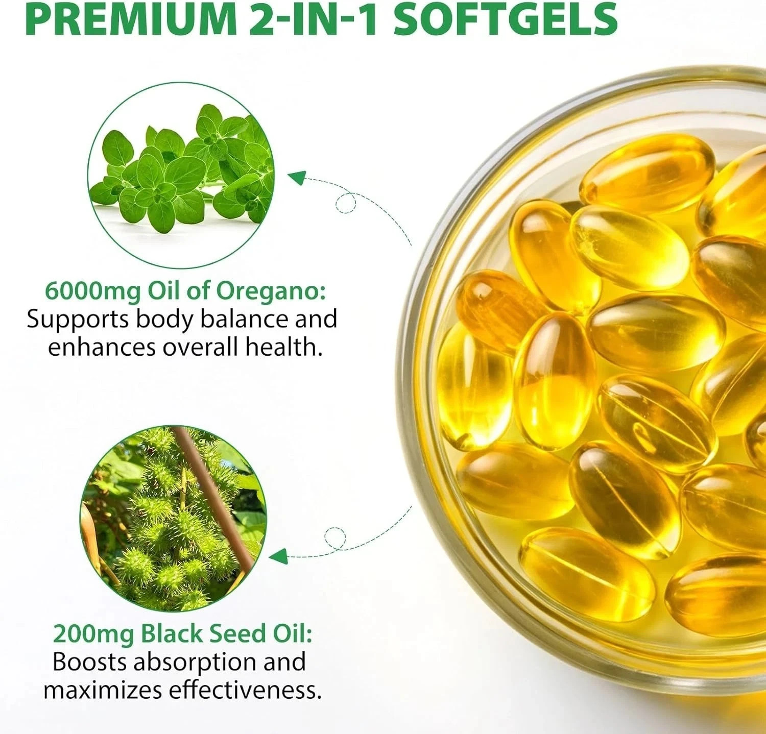 Resilia Oil Of Oregano With Black Seed Oil 6,000MG