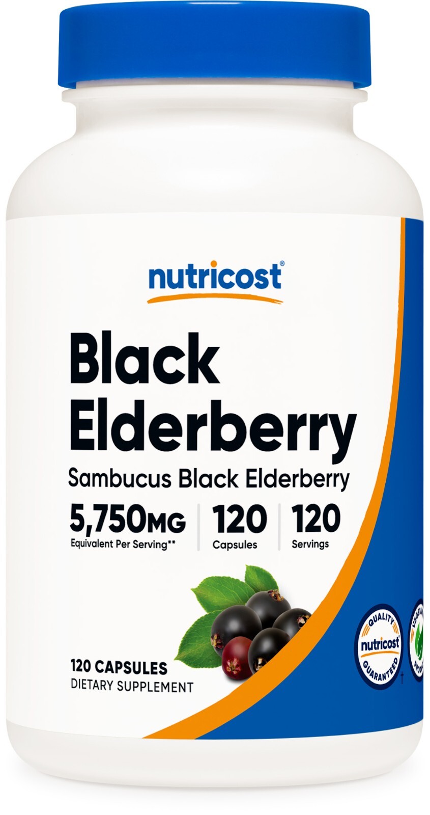 Nutricost Elderberry Vegetarian Capsules 575mg (120 Capsules) – Gluten Free