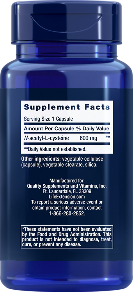 N-Acetyl Cysteine (NAC) 600mg 5X60 caps by Life Extension