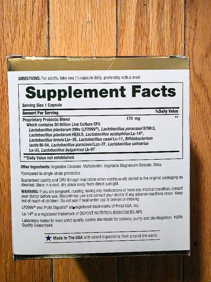 Nature’s Bounty Ultra Strength Probiotic 10 [20 Billion CFU] 70 Capsules