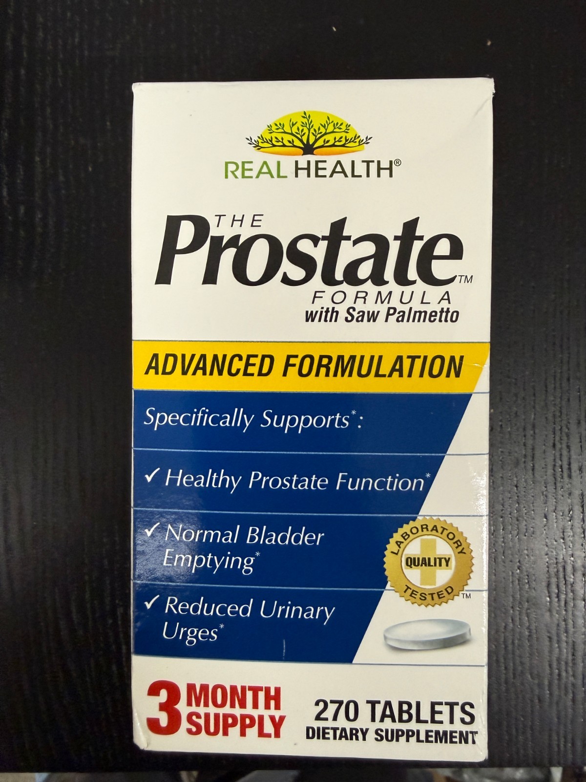 Real Health The Prostate Formula with Saw Palmetto, 270 Tabs, Exp 2027+