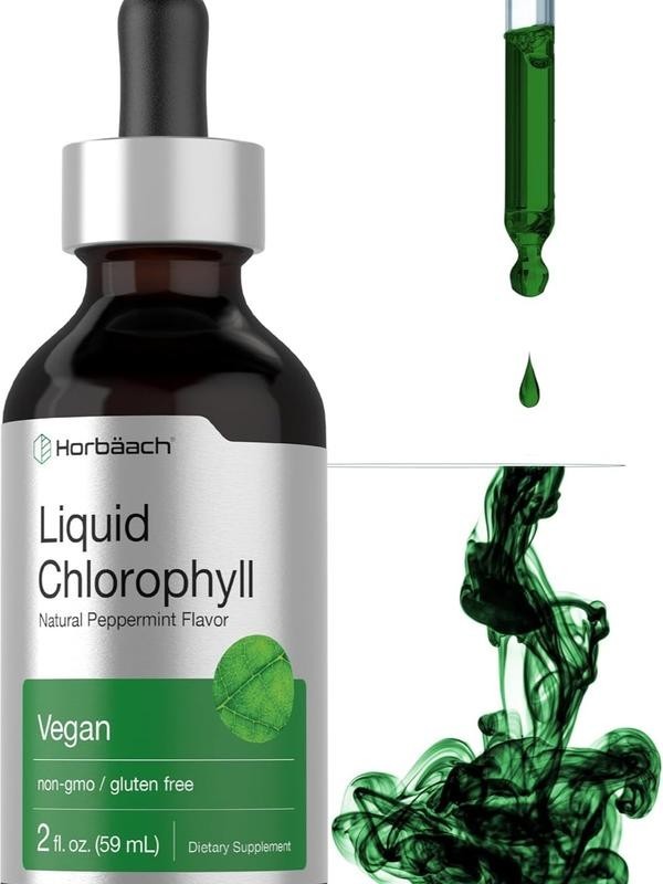 Horbaach 2oz Liquid Chlorophyll Natural Peppermint Vegan Gluten Free Dietary