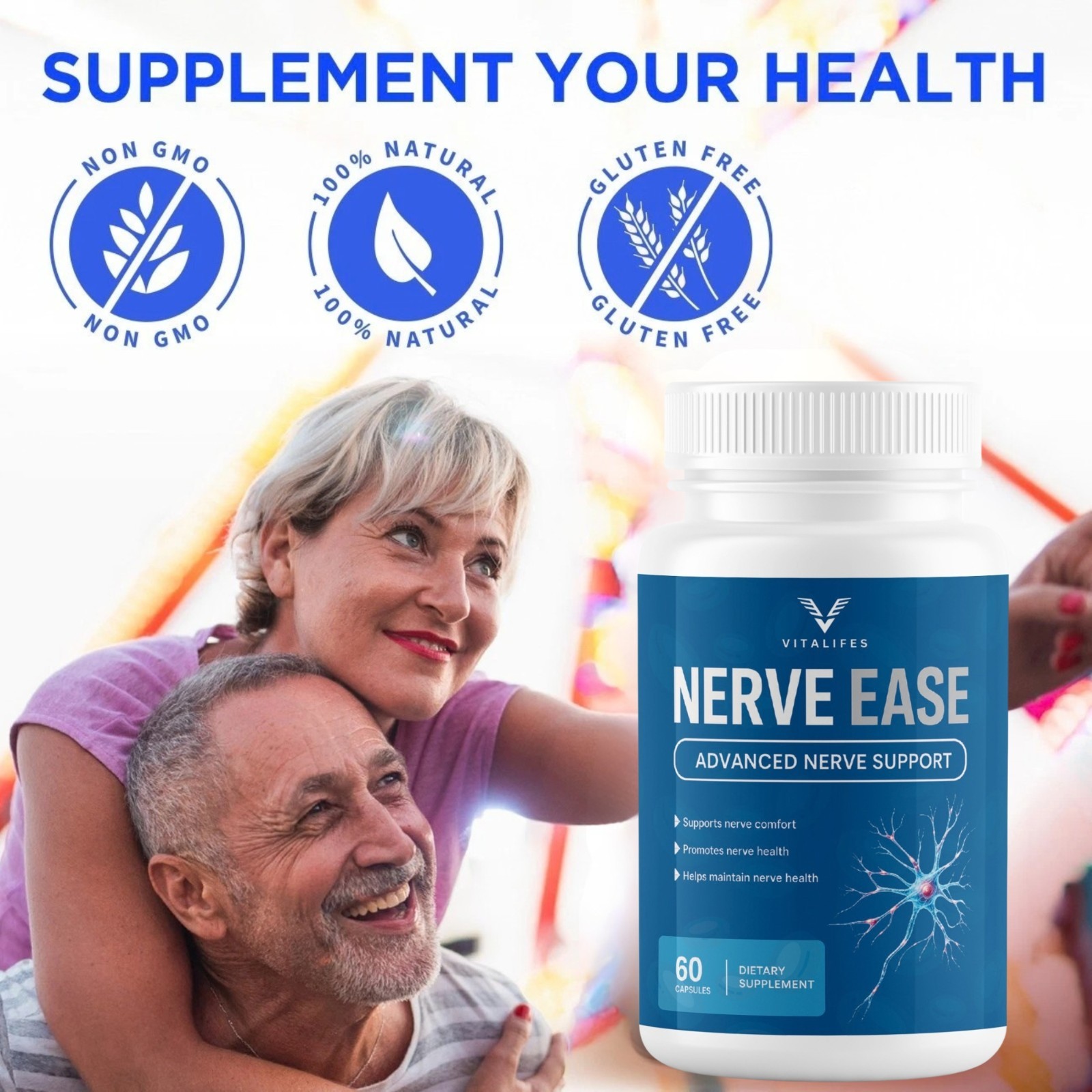 (5 Pack) Nerve Ease Nootropic Nerve Support Max Supplement NerveEase 60 Capsule