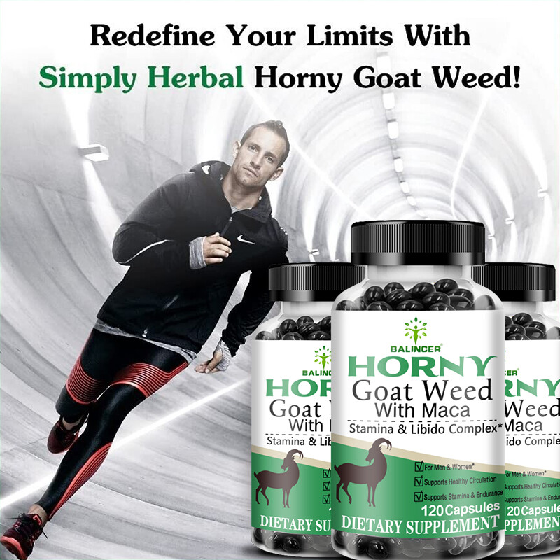 Horny Goat Weed and maca Extract -Gluten Free, Non-GMO,Unisex