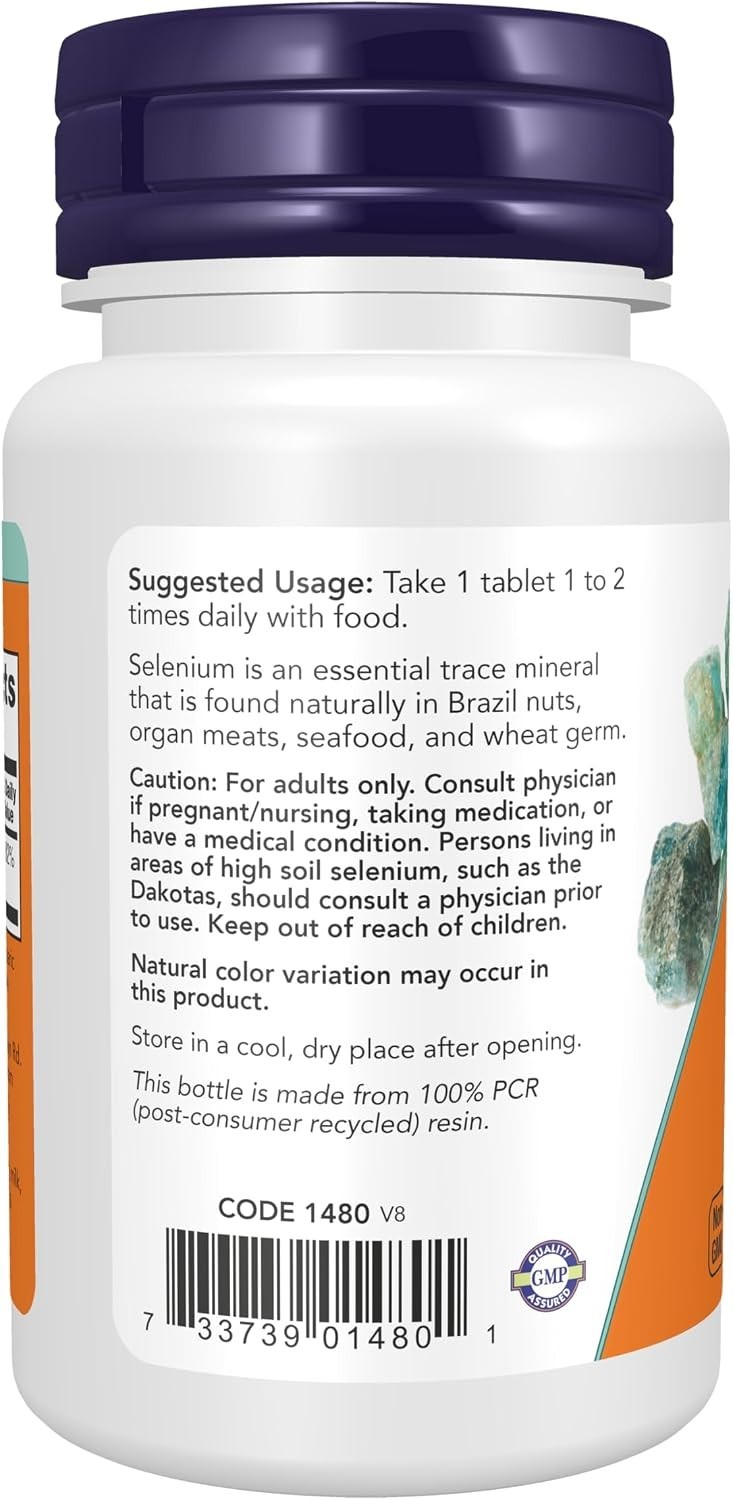 NOW Supplements, Selenium (L-Selenomethionine) 100 Mcg, Essential Mineral*, 100
