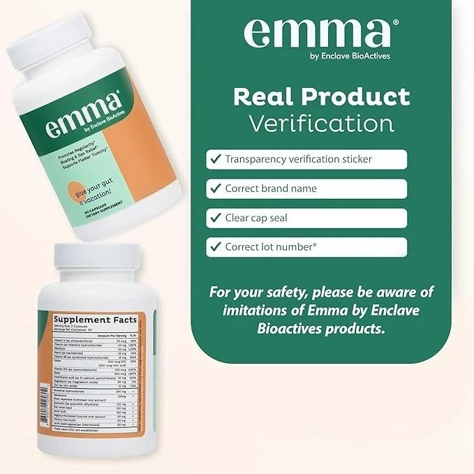 3 Pack Emma Relief KETO Gut Health Supplement 180 Softgels Relieve Bloating
