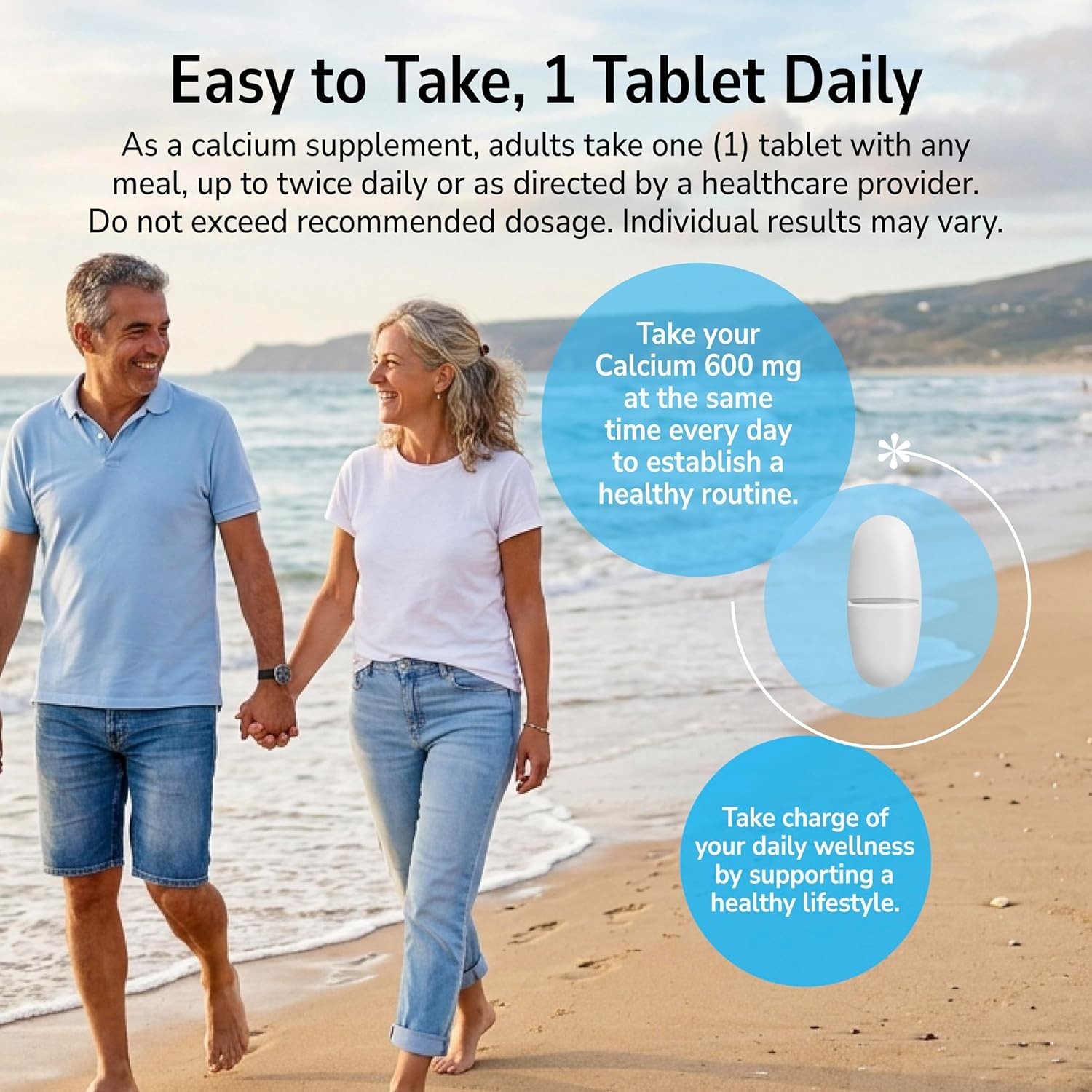 Gluten-Free Calcium 600 mg – 400 Tablets for Strong Bones & Active Lifestyles