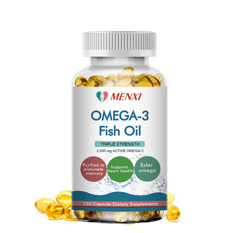 120pcs Omega 3 6 9 Capsules Fish Oil 2500mg High Strength EPA DHA Flaxseed Pills
