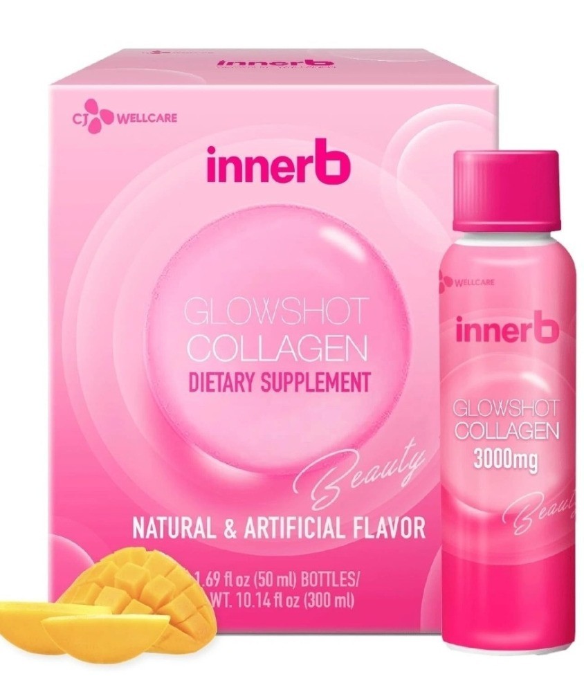 Lot of 3 Boxes CJ Wellcare Innerb Glowshot Collagen 10.1 fl oz 18 Servings Total