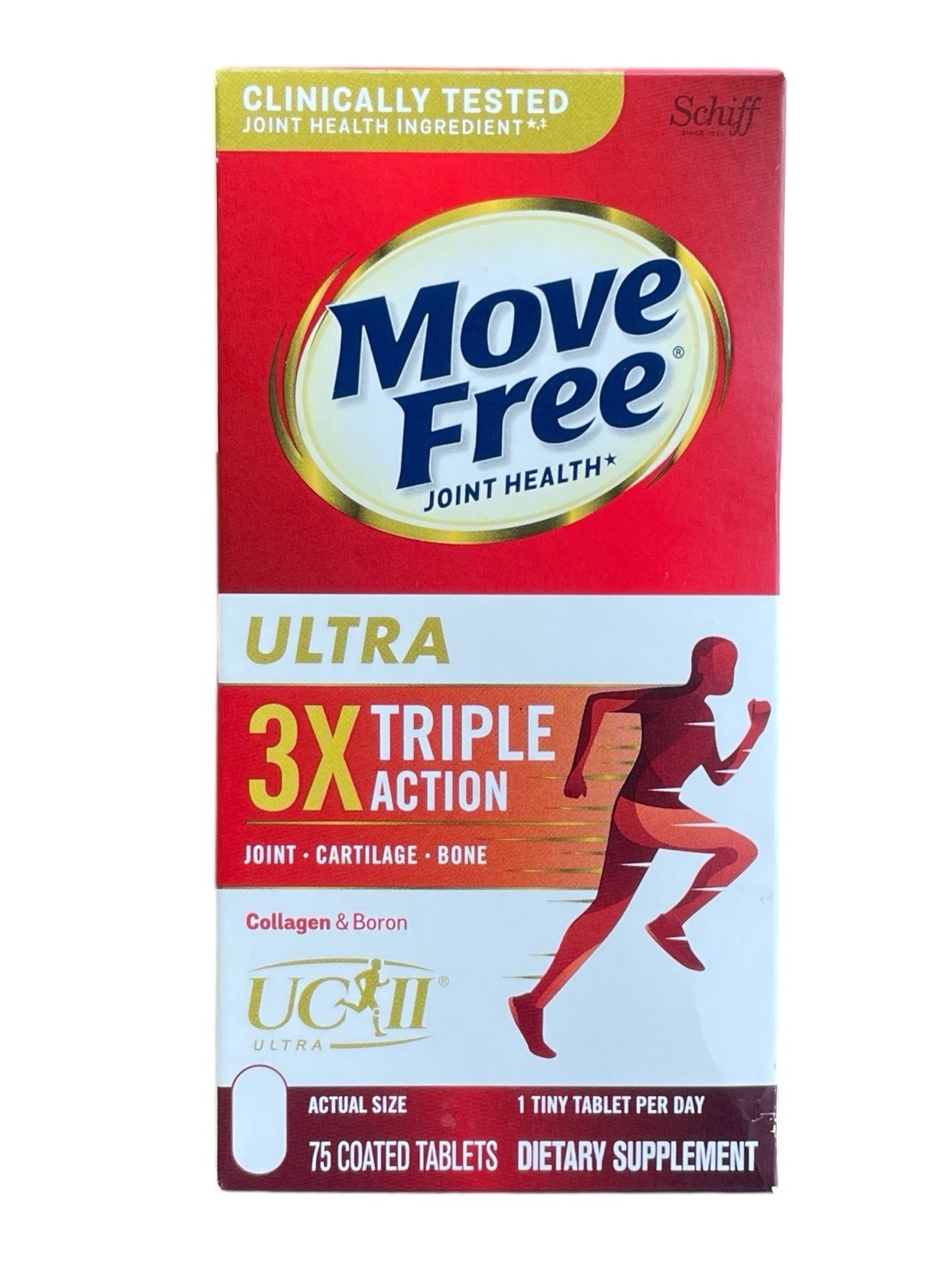 Schiff Move Free Ultra 3X Triple Action 75 Tablets, (150 Count), Exp: 04/28