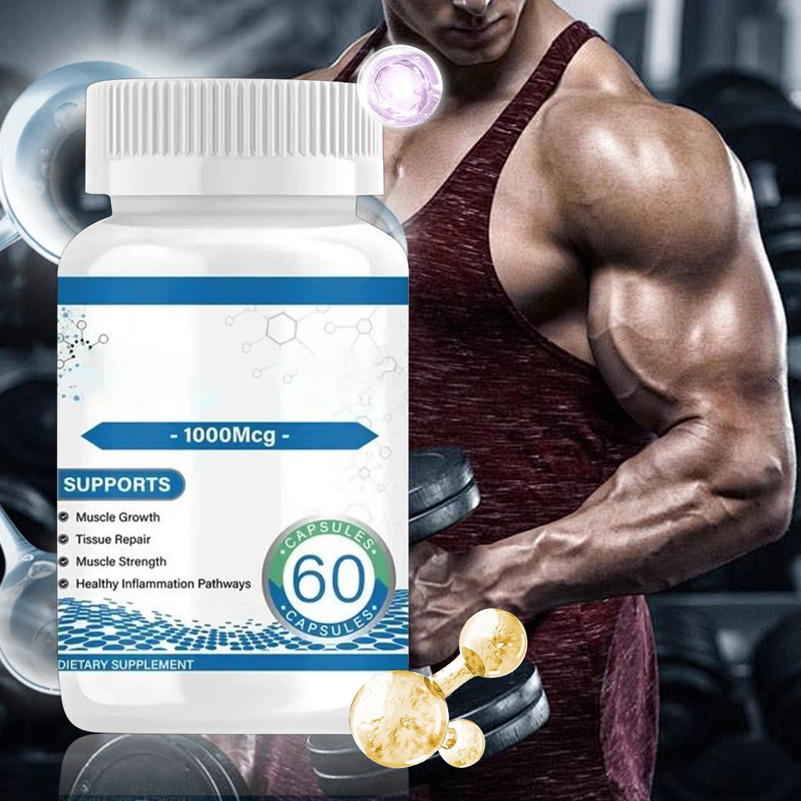 BCP-157Collagen Peptides 1000 Mcg 60 Count Sports Fitness Recovery Muscle Supply