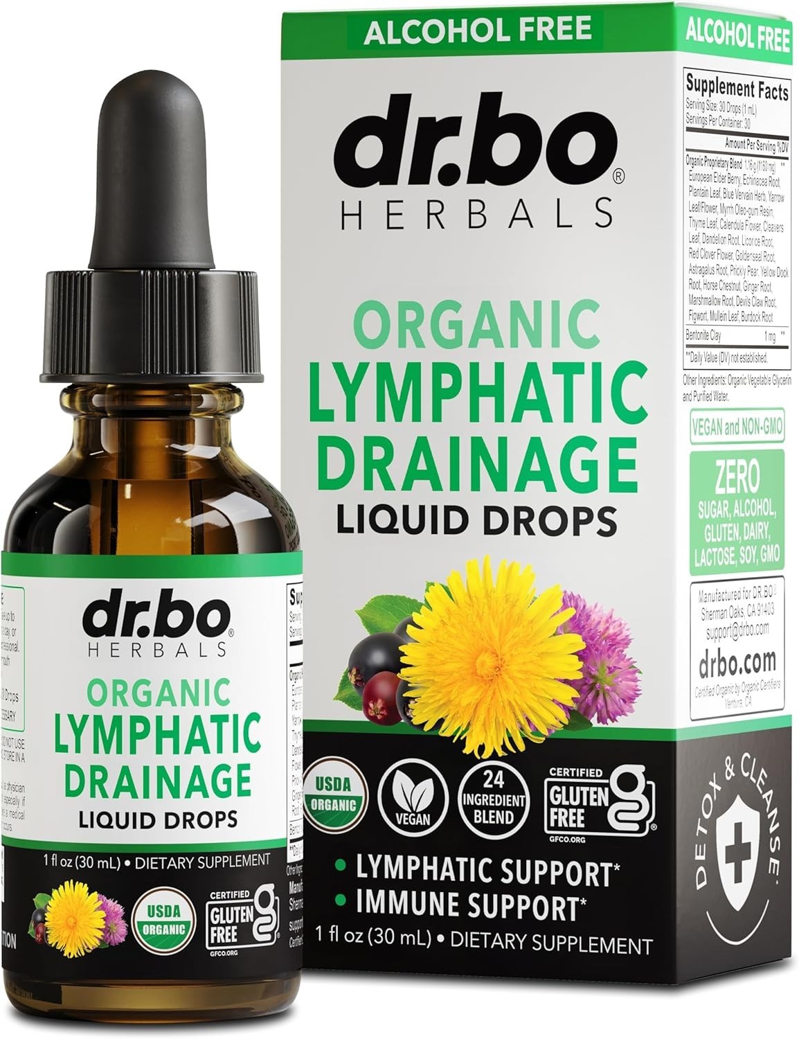Powerful 26-in-1 Herbal Lymphatic Detox Drops – 1oz Natural Support for Adults