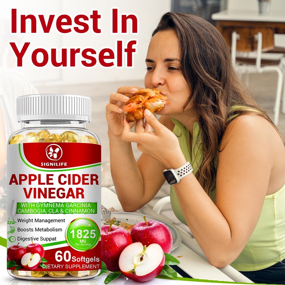 Apple Cider Vinegar Capsules Extra Strength Weight Fat Loss organic Diet Vinagre