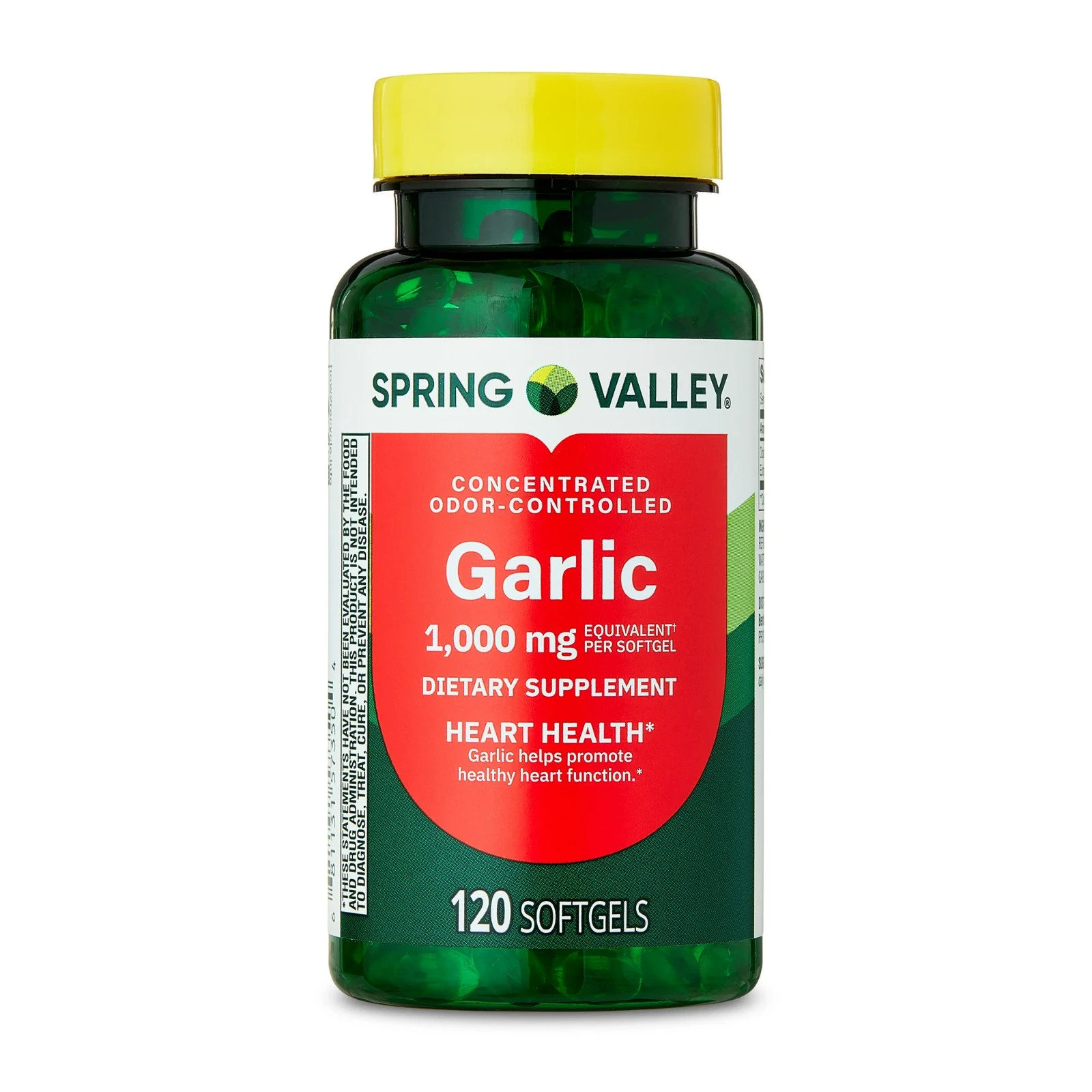 Spring Valley Odor-Controlled Garlic Softgels Dietary Supplement, 1,000 Mg, 120